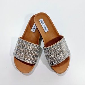 Steve Madden Rhinestone sliders 5.5 New in Box